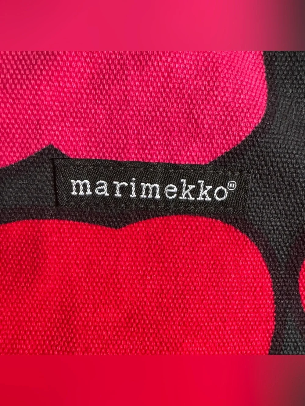Marimekko Avon Breast Cancer Crusade Awareness Poppy Flower Canvas Tote Bag